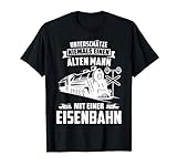 Herren Eisenbahn Dampflok Lokomotiven Züge Modellbahn Geschenk T-Shirt